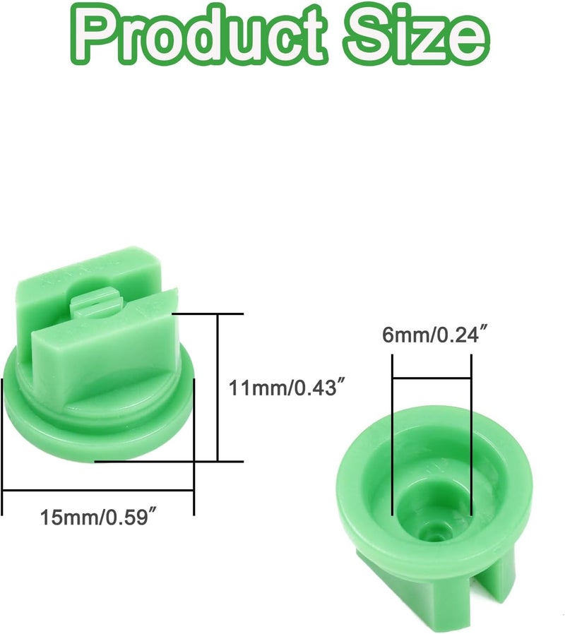 Tayffency 10 PCS Flat Fan Spray Tip 110 Degree Plastic Nozzle for Agricultural, Cleaning, Cooling (Green) - Image 2